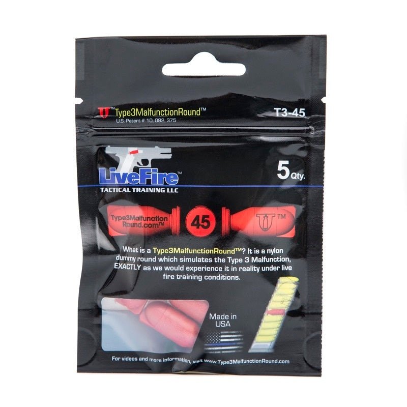LiveFire Tactical Training | .45 ACP Type3MalfunctionRound - 5er Pack - MantisX.de